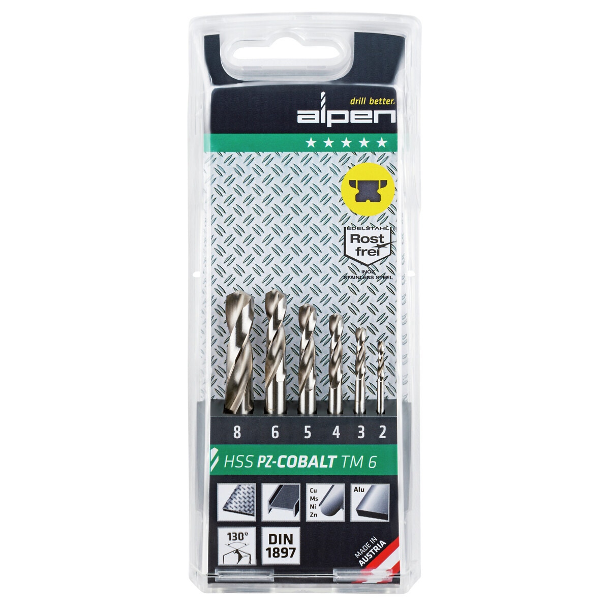 Urbju komplekts 6 gab. 2-8 mm hss-co pz-kobalt