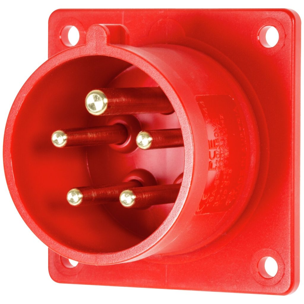 Uz paneļa montējams ieplūdes cauruļvads cee 16a 400v ip44