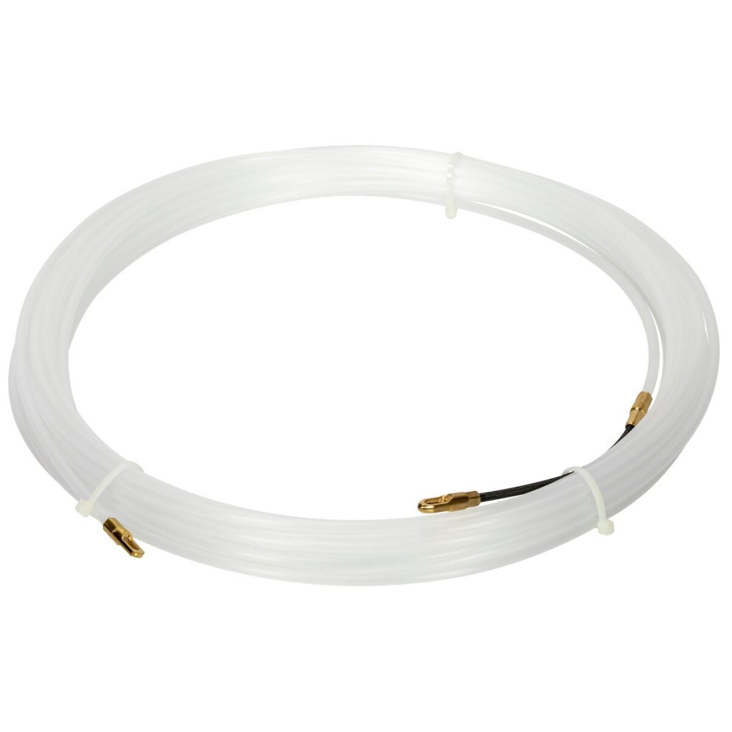 Kabeļu ievilkšanas lenta (fish tape) neilona, 4 mm, 10 m