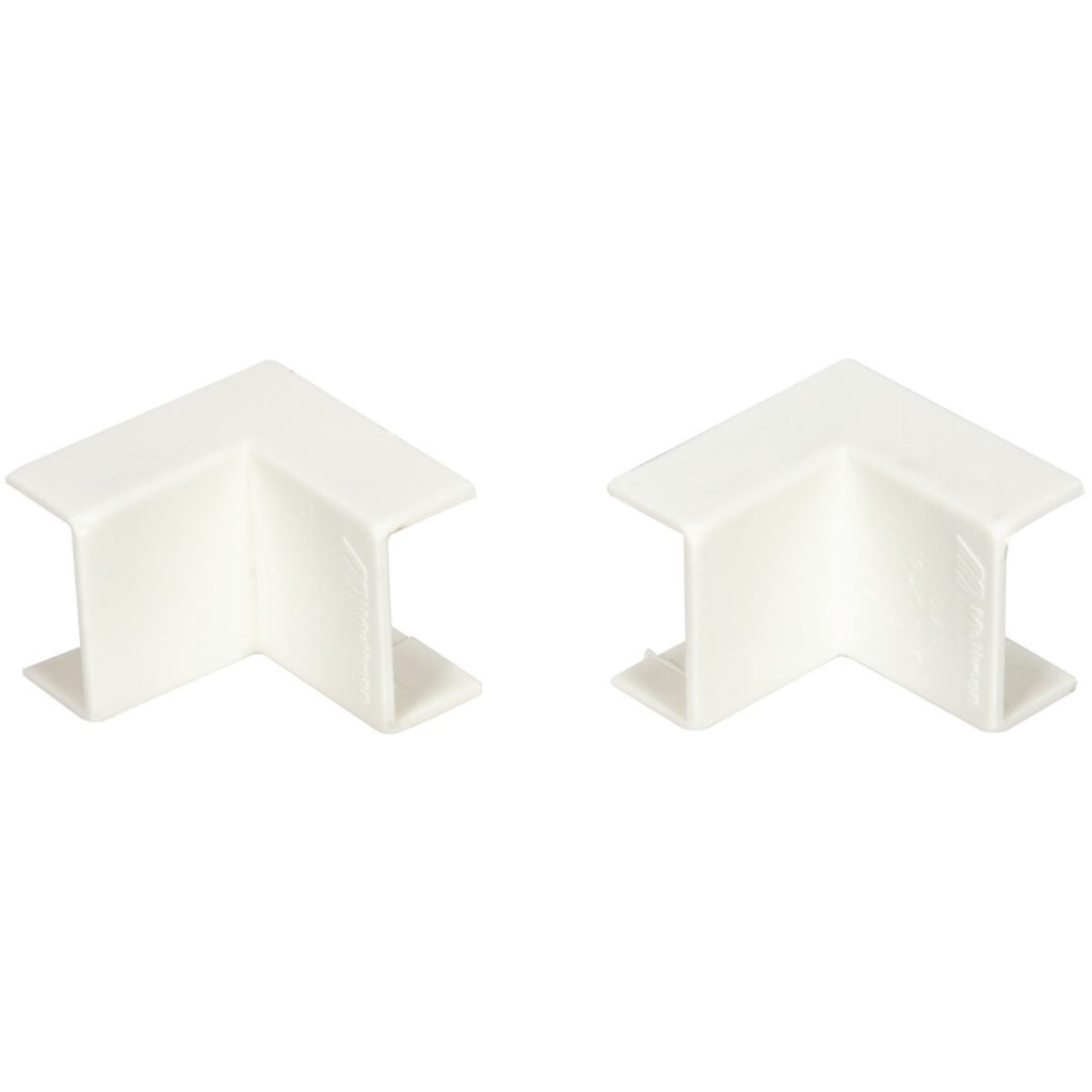 Kabeļu kanāla iekšējais stūris 20 × 10, plastmasa