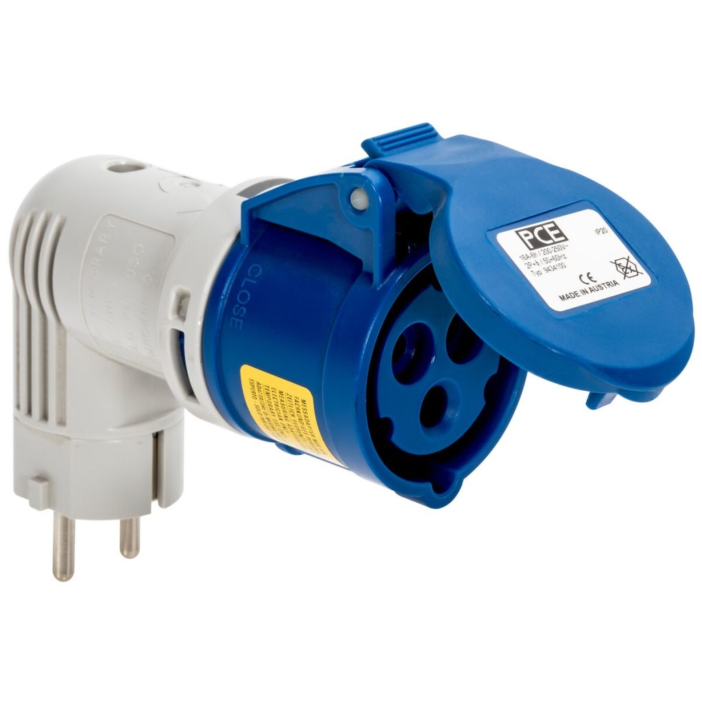 Adapteris 16a schuko / 3 polu pce