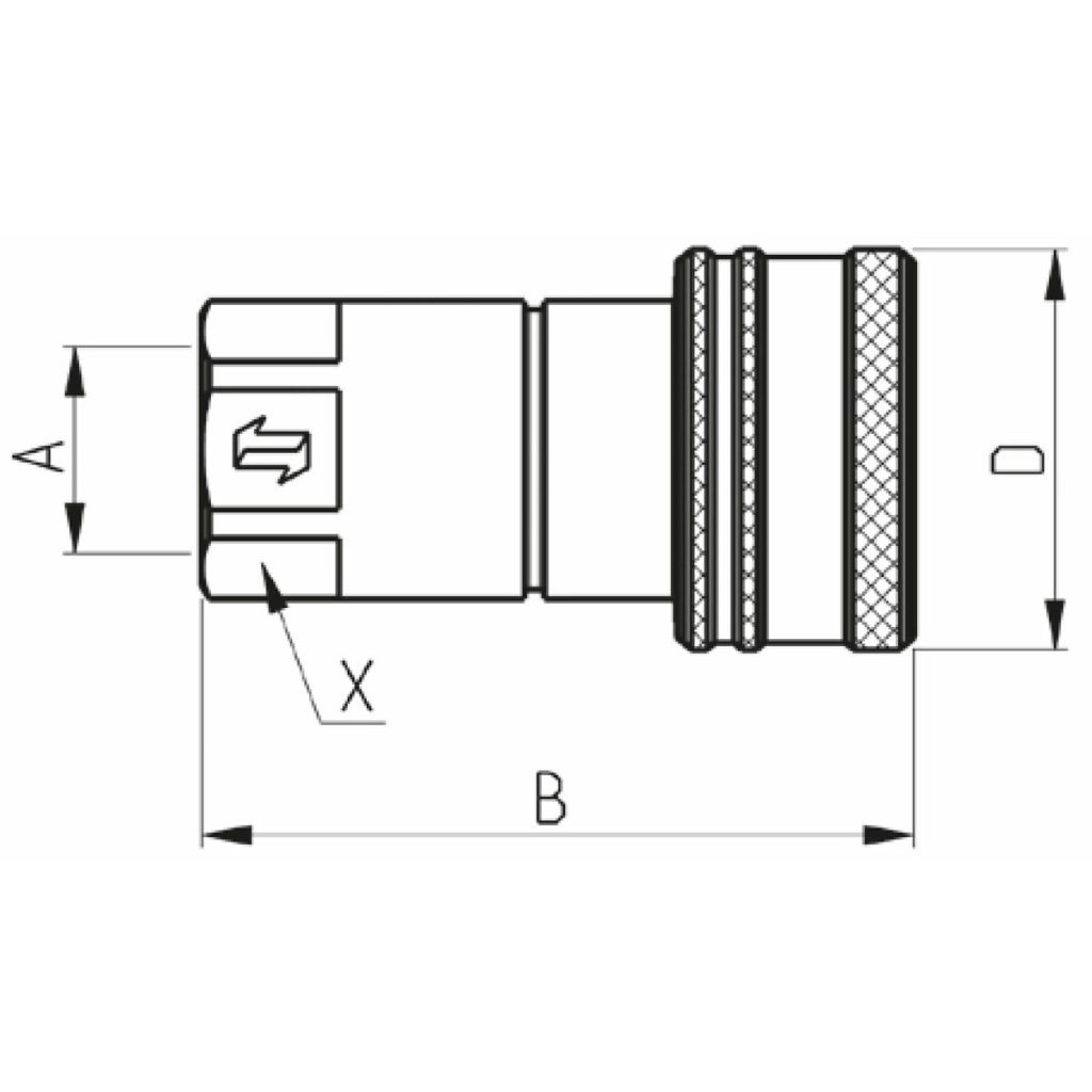 ĀTRĀ SAVIENOJUMA UZMAVA IEKŠĒJĀ 3/8" BSP ISO A 7241-1