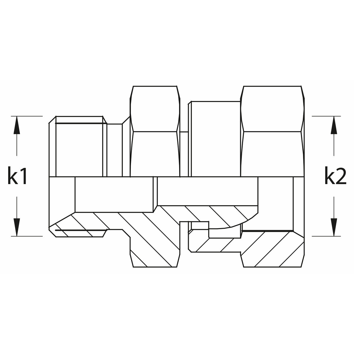 Savienojuma adapteris bsp 1/4-1/4 taisns savienojums vīrietis-vīrišķis