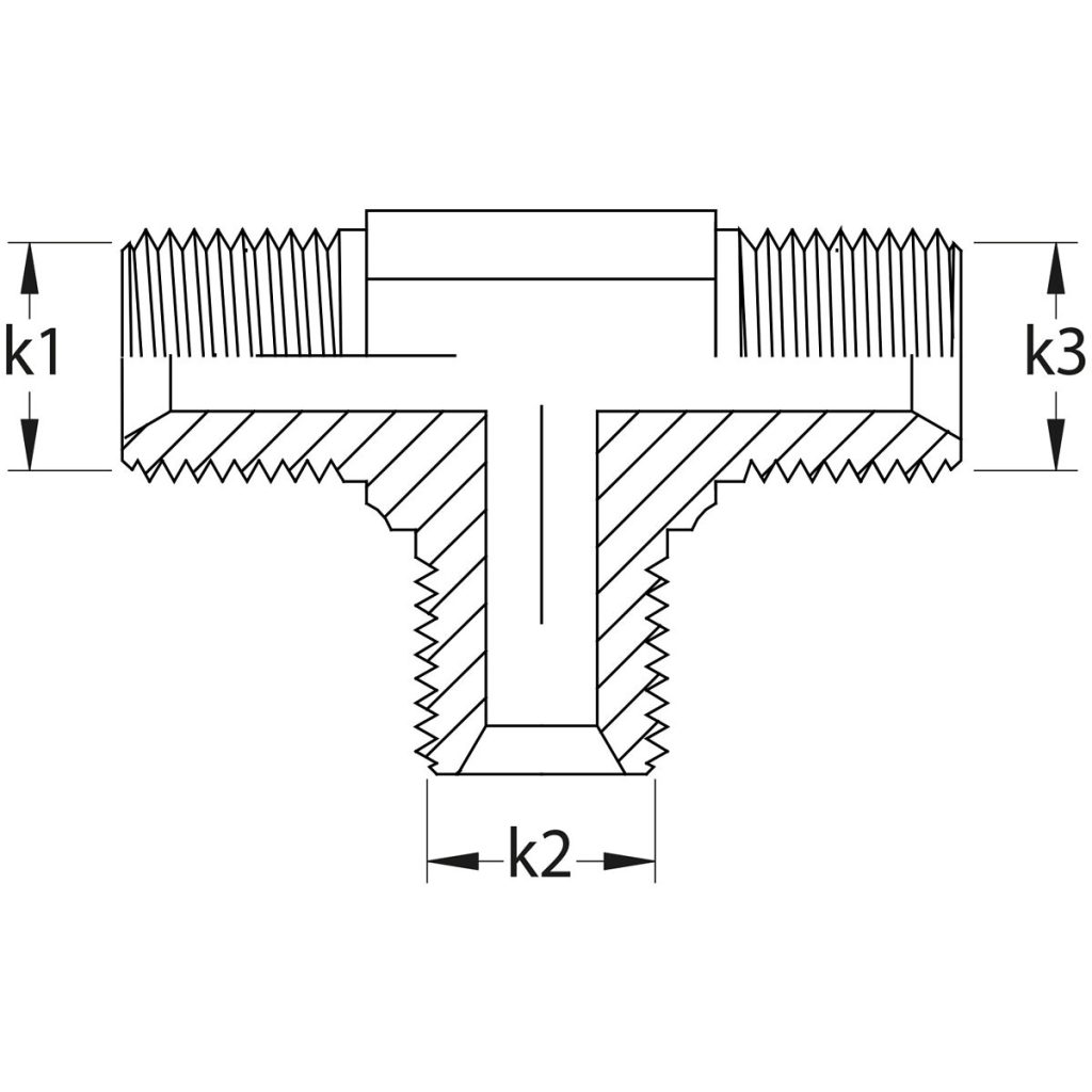T-veida adapteris bsp 1/2 vīrietis-vīrišķis-vīrišķis
