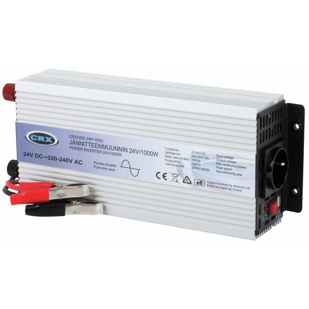 Jaudas invertors 24v/230v 1000w tīrs sinusoidālais vilnis