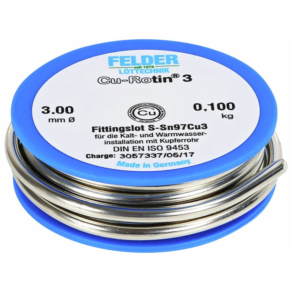 Lodēšanas stieple sn97/cu3 3,0mm / 100g din 29453