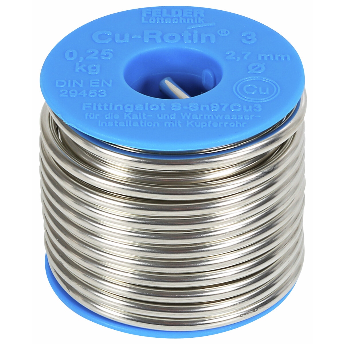 Lodēšanas stieple sn97/cu3 2,7mm/250g din29453