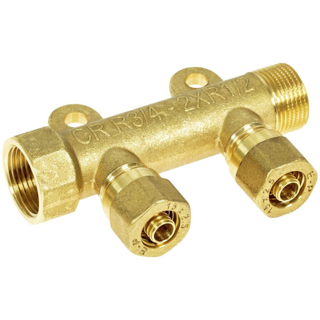 Kolektors 2 gab. 15 mm pex savienotāji