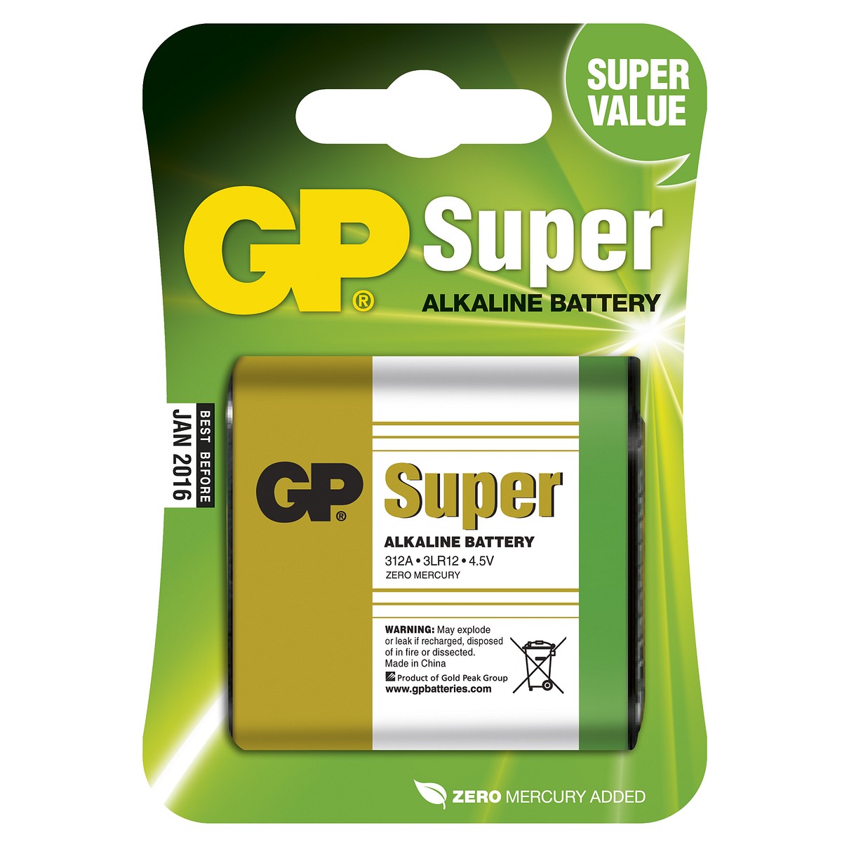 AKUMULATORS SUPER 4,5V 312A/3R12 1 GAB.