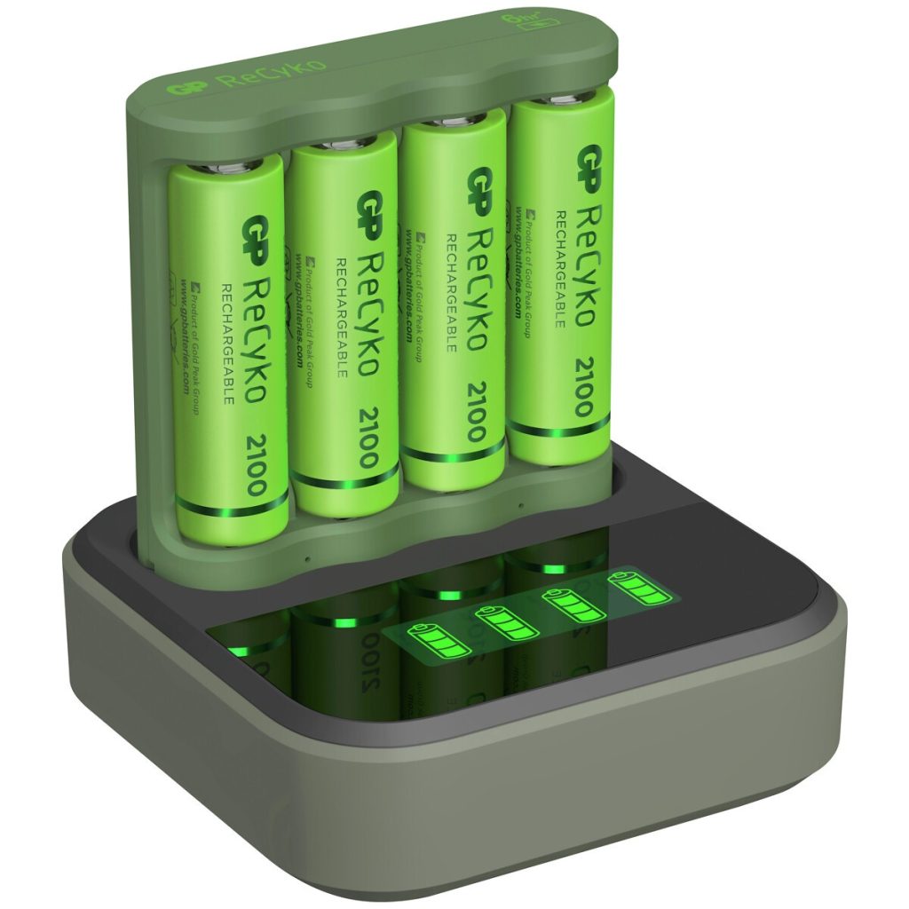 Dock lādētājs 6h + baterijas aa 2000mah recyko 4 gab.