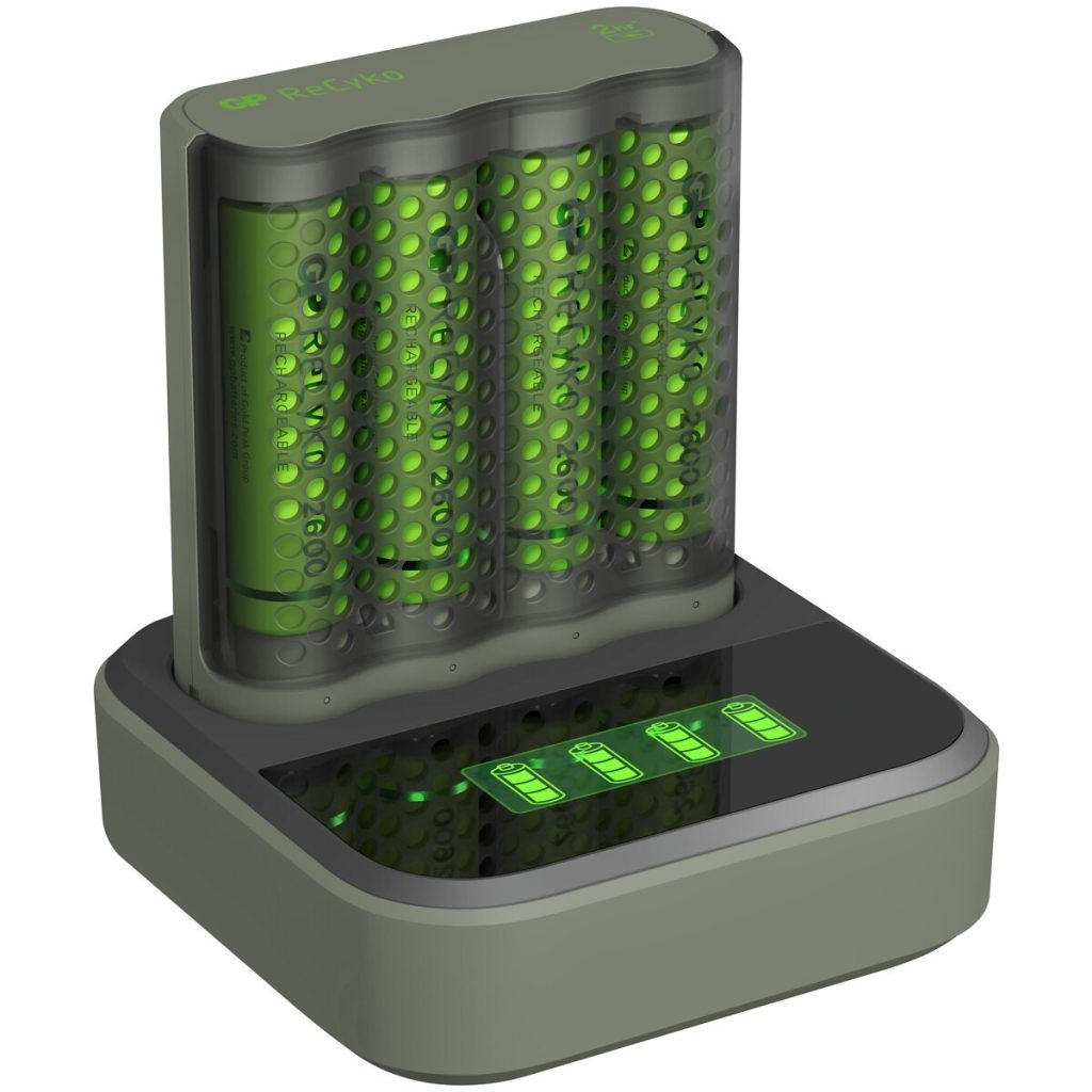 Dock lādētājs fast + baterijas aa 2600mah recyko 4