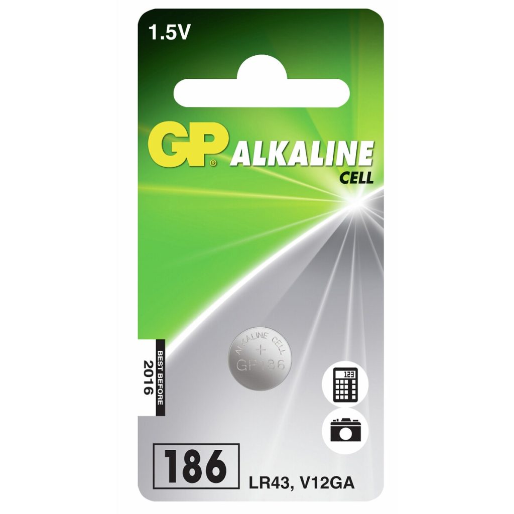 Kloķveida baterija 1,5 V lr43 sārmaina 1 gab.
