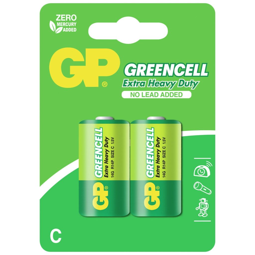 Baterija 1,5v c/r14p zaļšcell 2gab