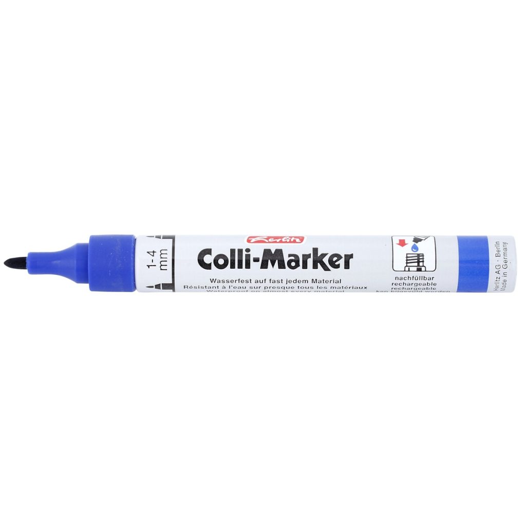 PASTĀVĪGAIS MARĶIERIS ZILS 1-4 MM AR APAĻU GALU