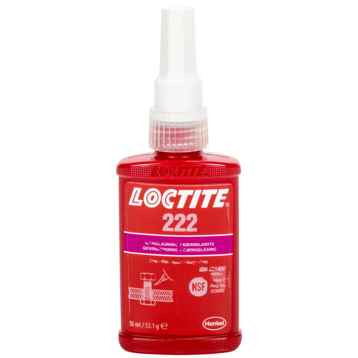 LOCTITE VĪTŅU FIKSATORS 222 ZEMAS STIPRĪBAS 50ML