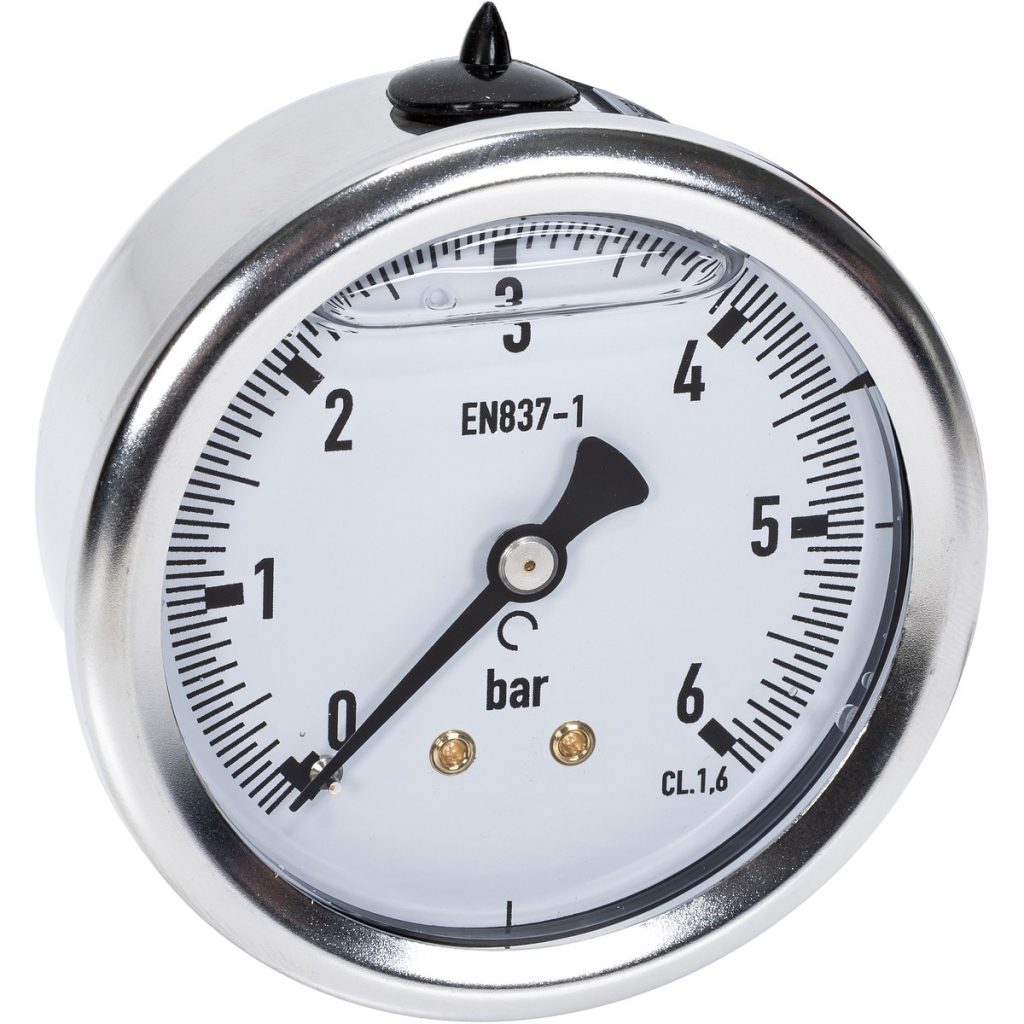 SPIEDIENA MĒRĪTĀJS 6BAR 63MM 1/4 1/4 AIZMUGURĒJĀ MONTĀŽA