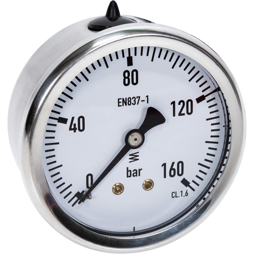 Spiediena mērītājs 160bar 63 mm 1/4 aizmugurējā montāža