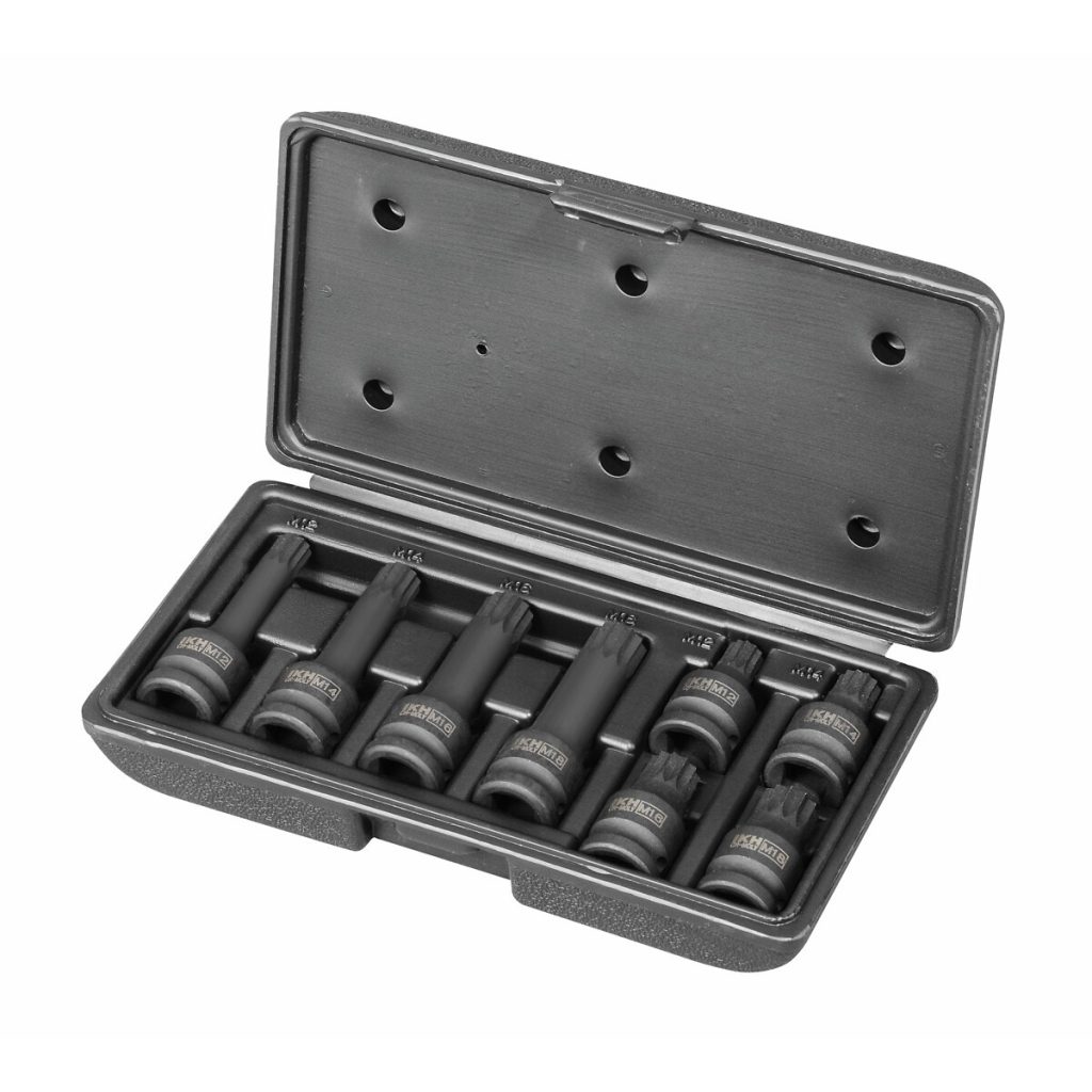 TRĪSKĀRŠO KVADRĀTVEIDA UZGAĻU KOMPLEKTS 1/2" XZN M12-M18 8 GAB.