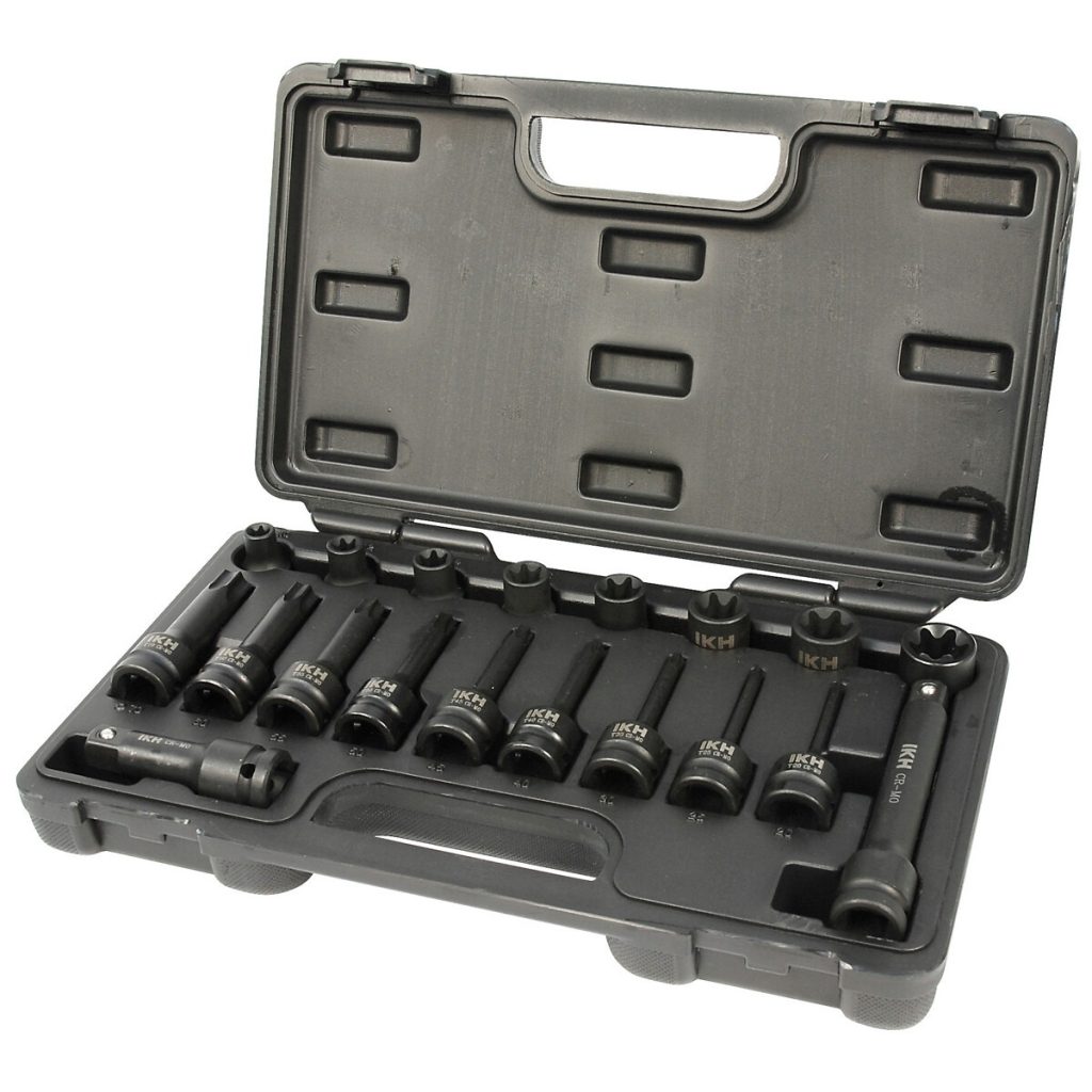MUCIŅU KOMPLEKTS 1/2" TORX VĪRIEŠU/VĪRIEŠU 19 GAB.