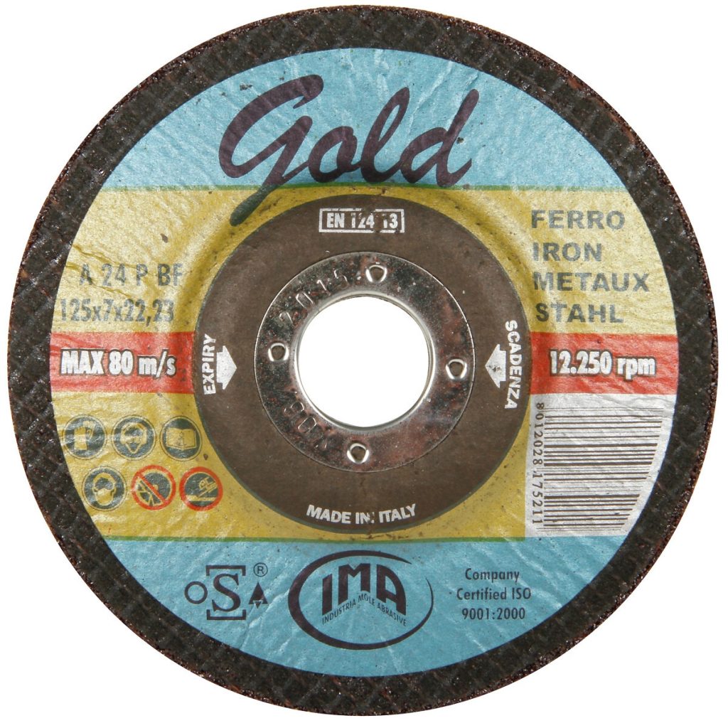 Slīpēšanas disks 125×7,0x22,2 mm zelta krāsā
