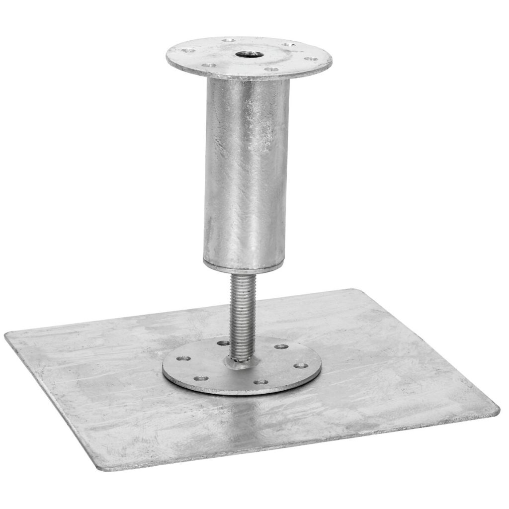 Terases stabu balsti, regulējami: 280 × 280 × 3 mm un 120 × 4 mm