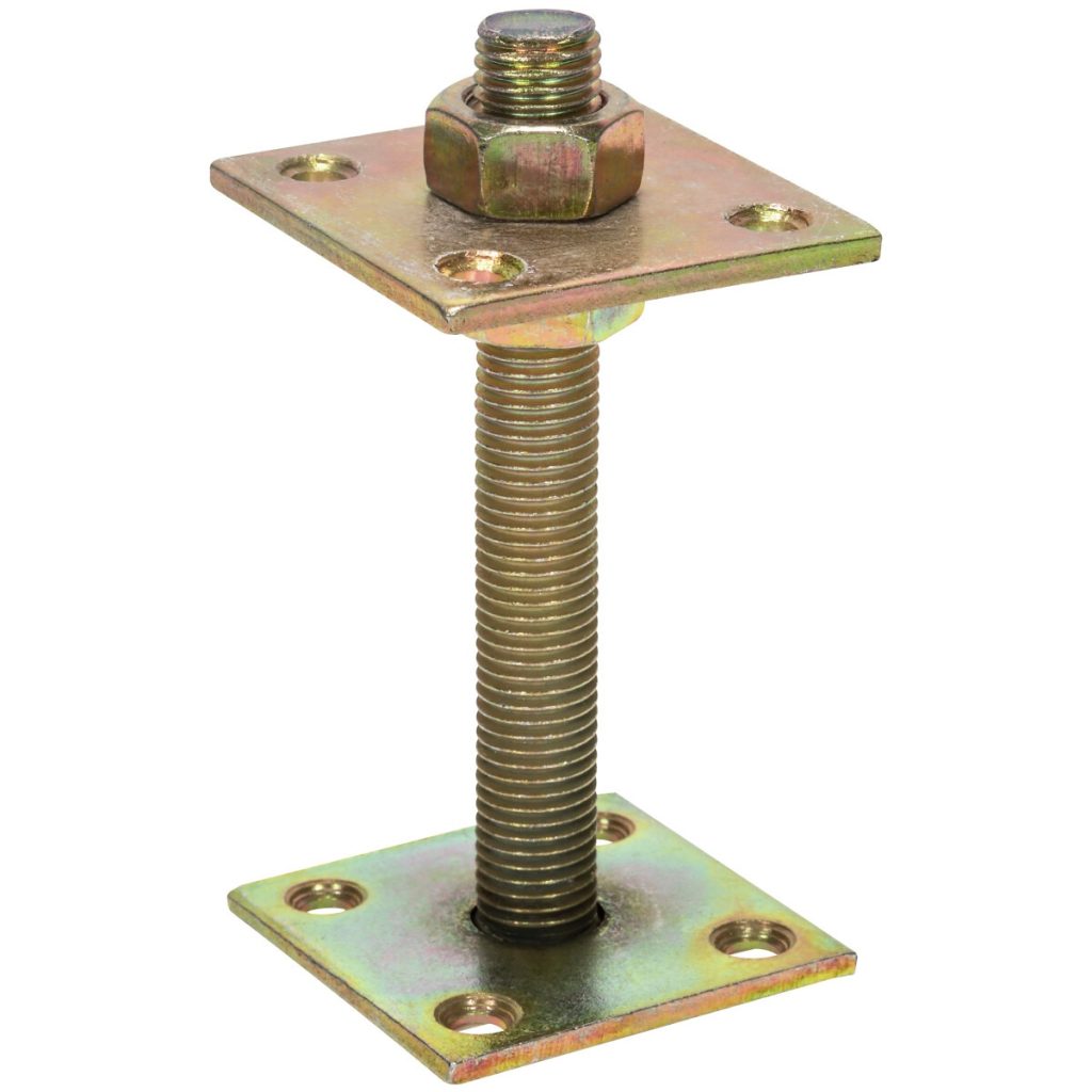 Regulējama staba pamatne M16, 60 × 60 mm, 120 mm augstums