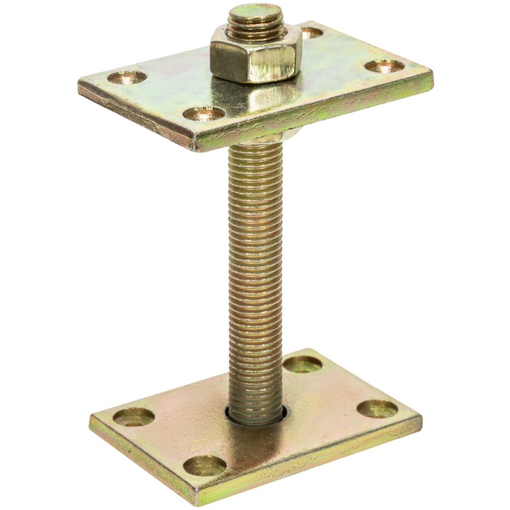 Regulējama staba pamatne M20, 100 × 70 mm, 150 mm augstums