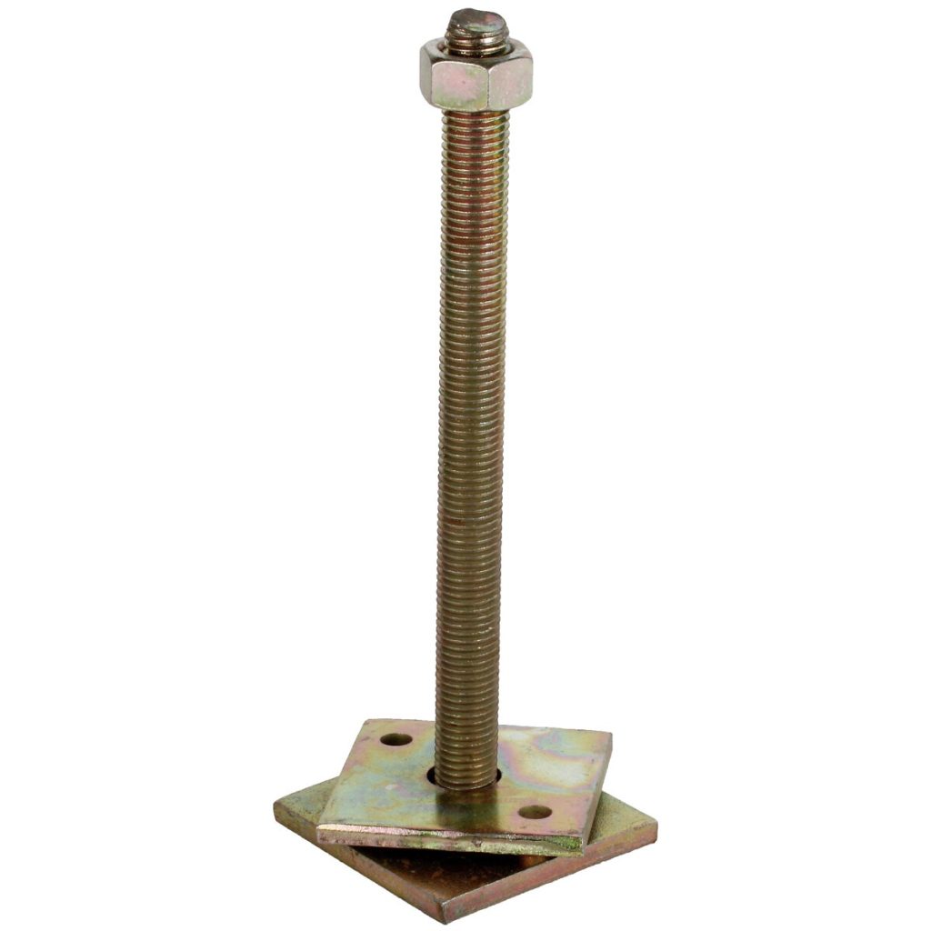 Regulējama staba pamatne M16, 50 × 50 mm, 150 mm augstums