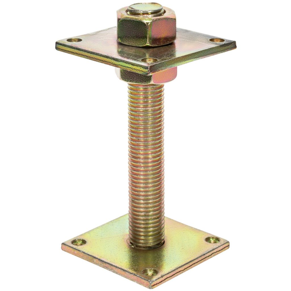 Regulējama staba pamatne M30, 100 × 100 mm, 200 mm augstums