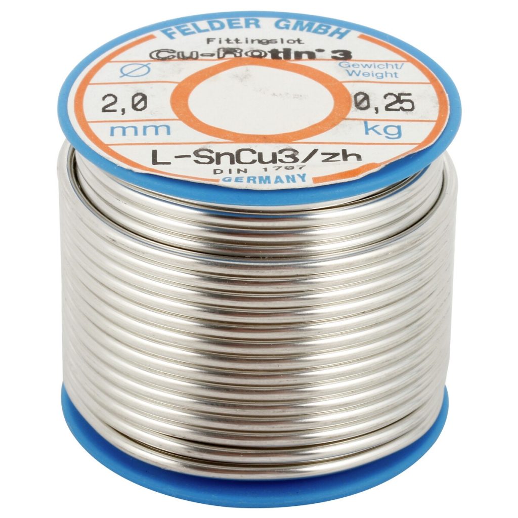 Lodēšanas stieple priekš mīkstlodēšanas 250g 2mm cu3%/sn97%