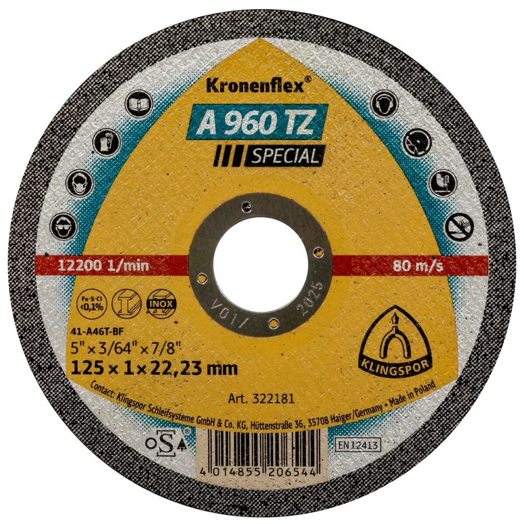 Griešanas disks 125×1,0x22,23 25 gab. a960 tz