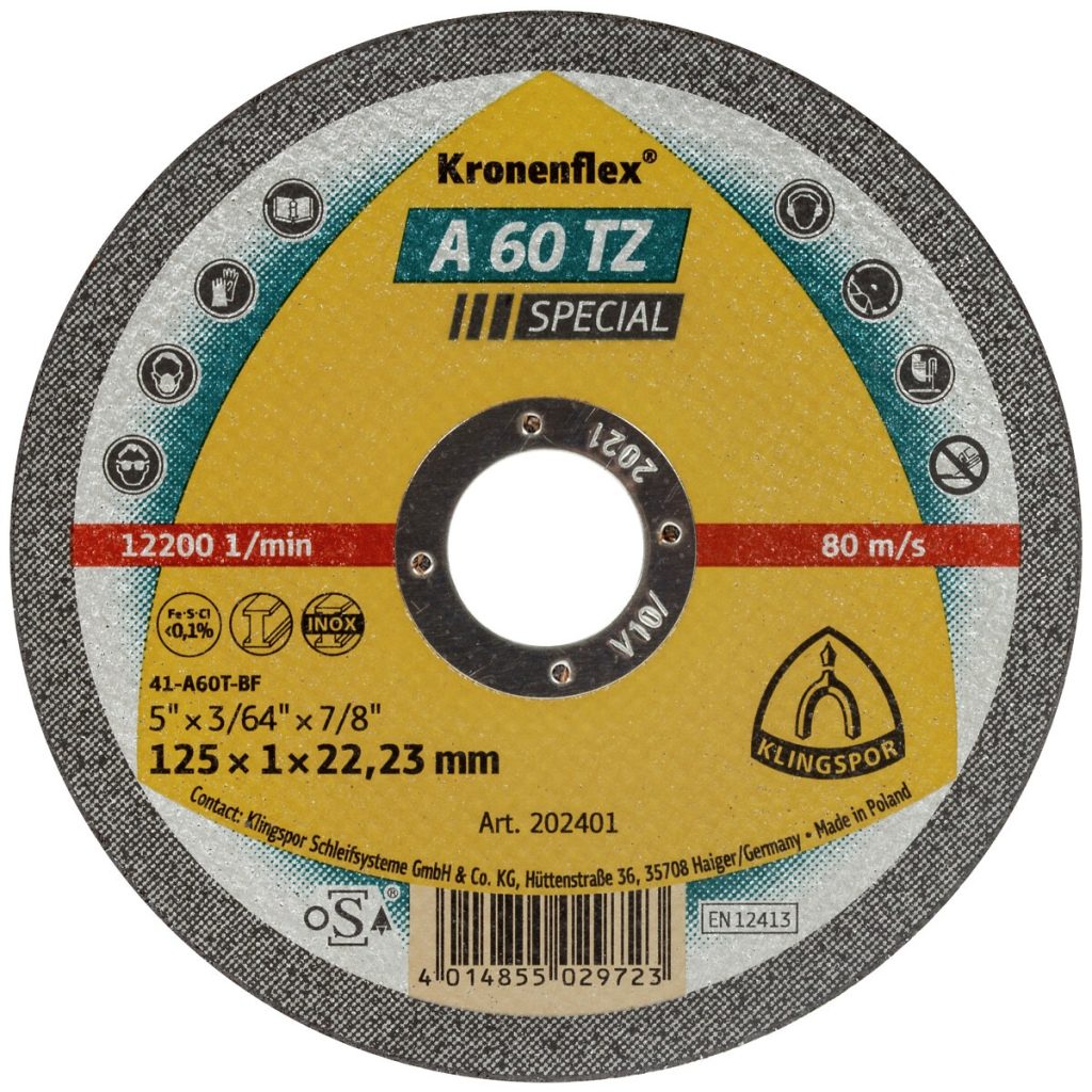 Griešanas ripa 125×1,0x22,2mm a60tz speciāla 10 gab.