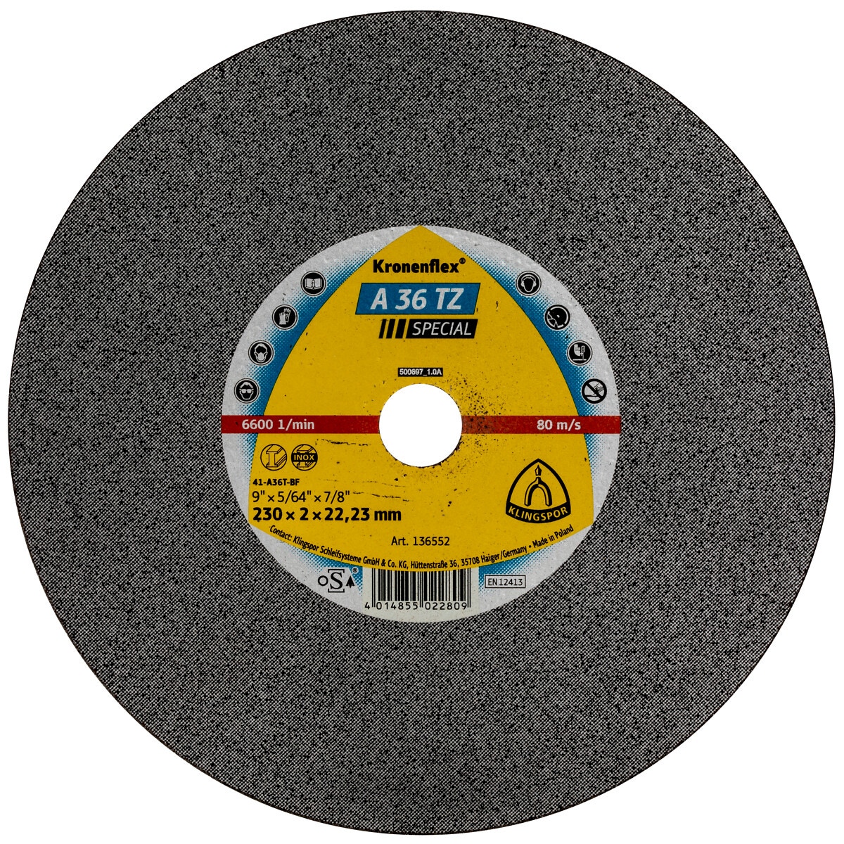 Griešanas disks 230x2x22,23 a36 tz