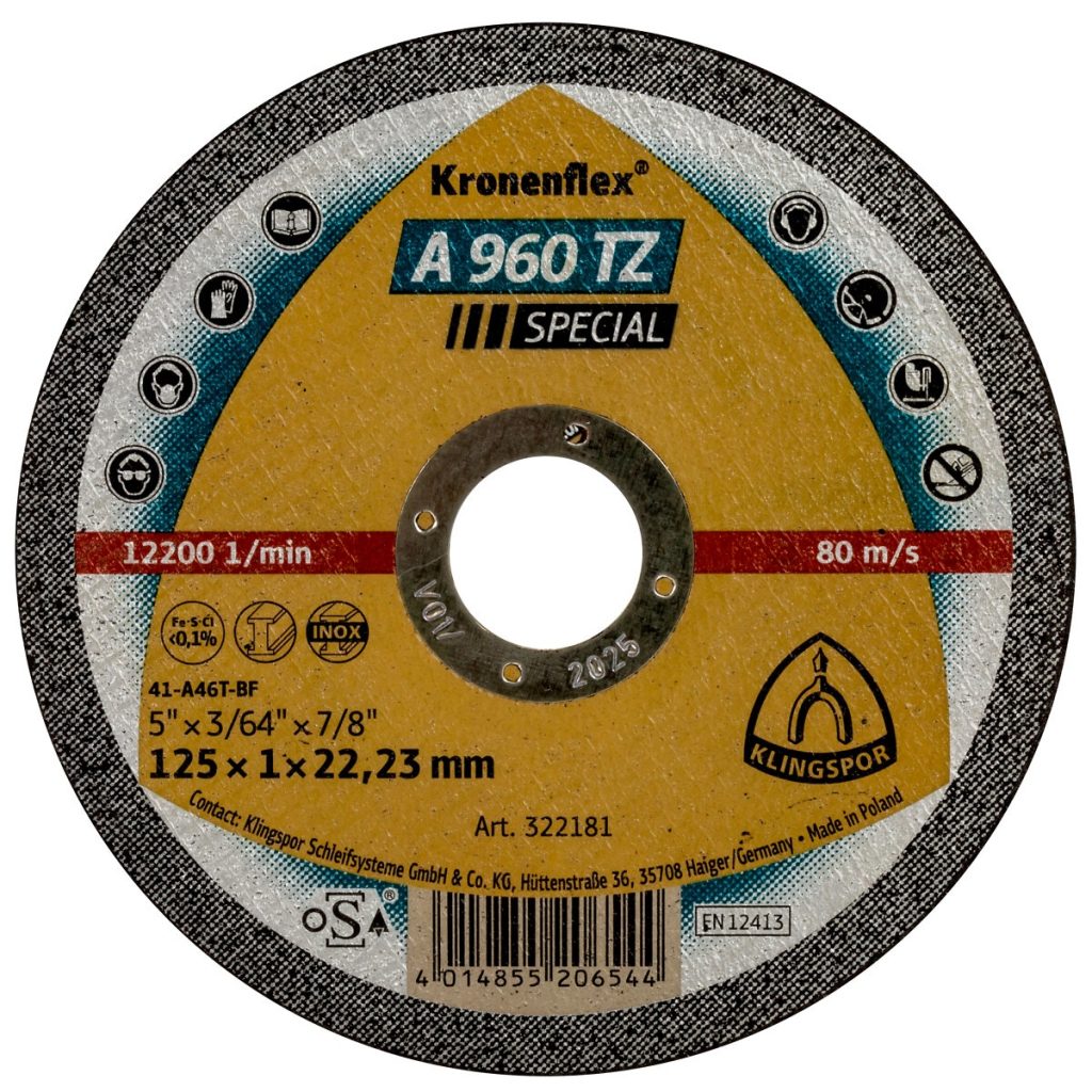 Griešanas disks 125×1,0x22,23 a960 tz