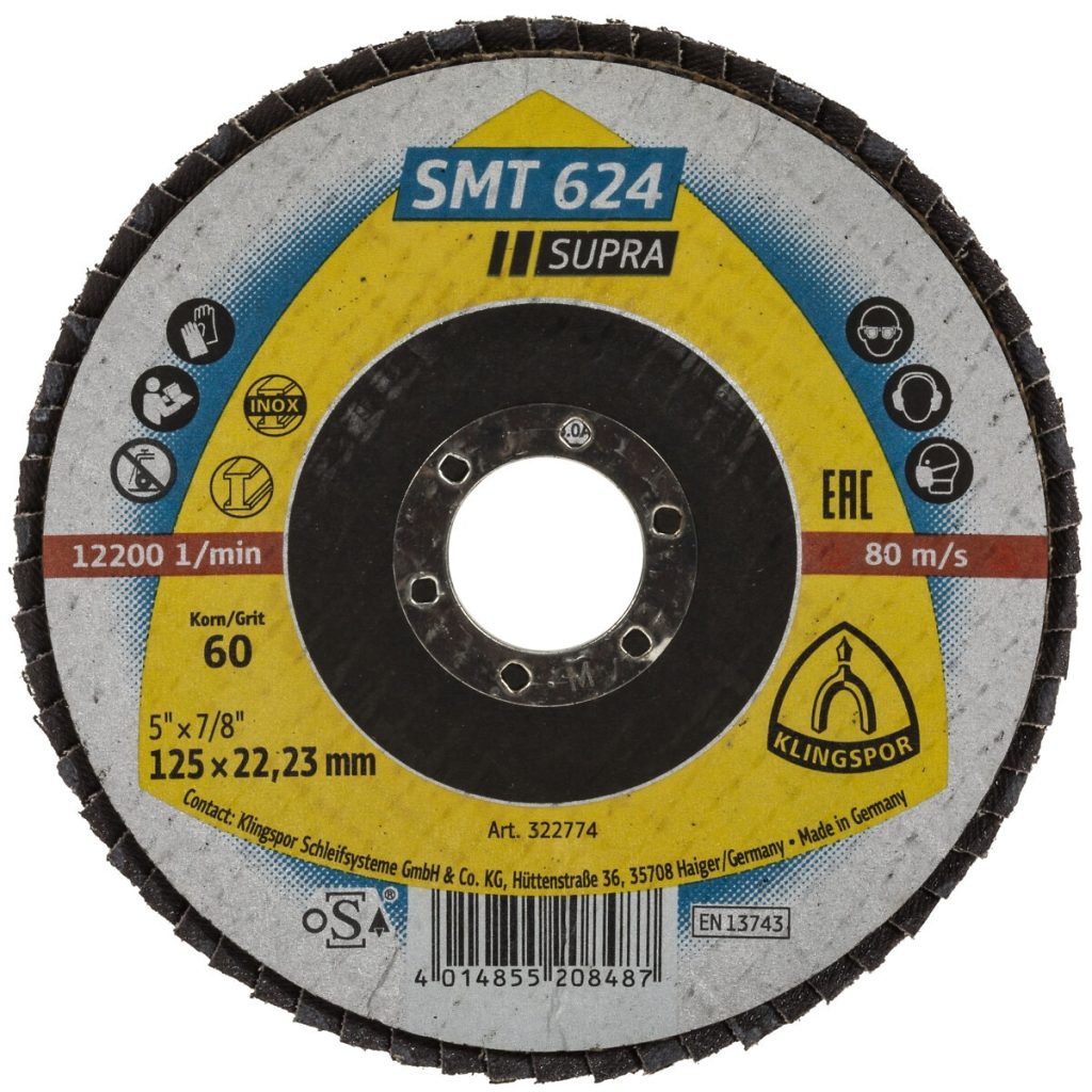 Lāpstiņu disks 125 mm g60 smt624