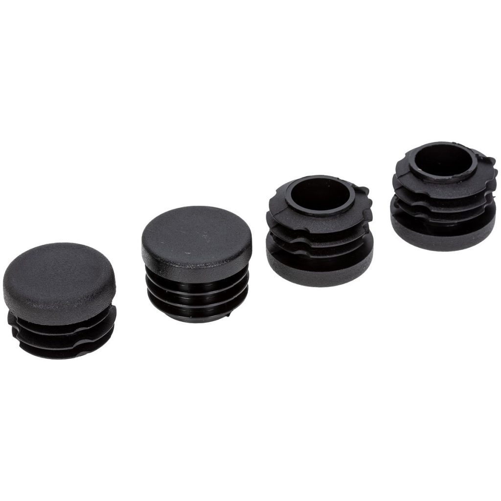 Plastmasas kontaktdakša 22 mm apaļa melns 4 plastmasas gab.
