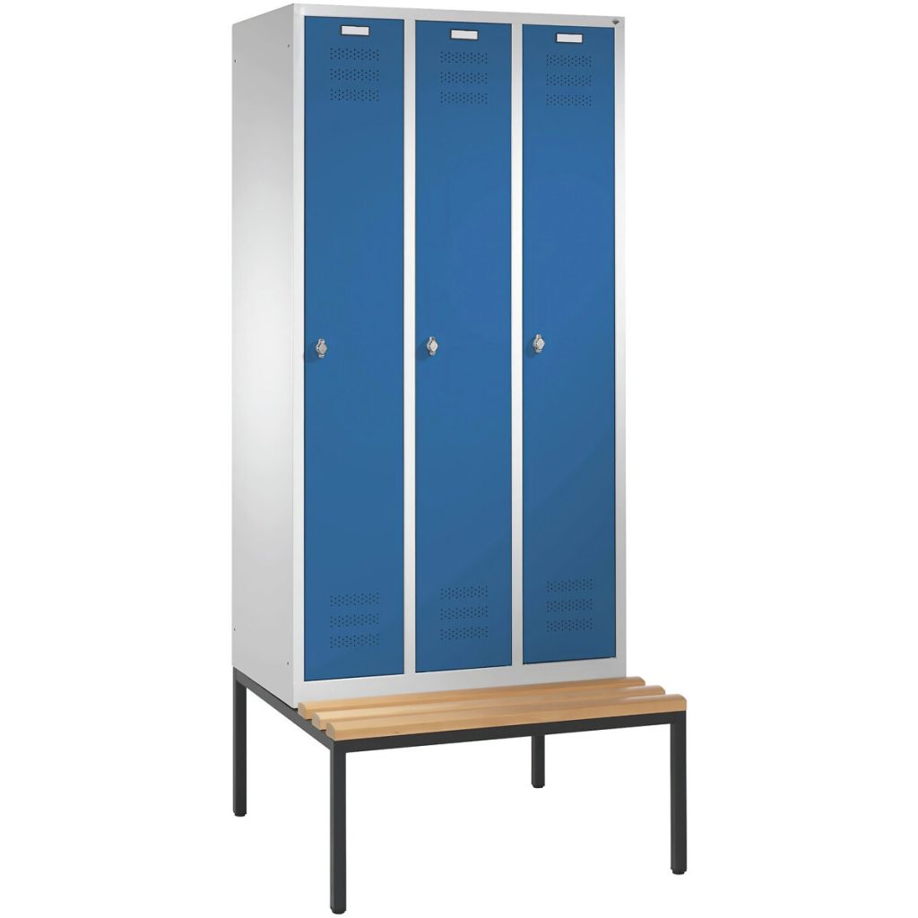 Skapītis ar 3 durvīm un soliņu 2190x900x500/745 mm
