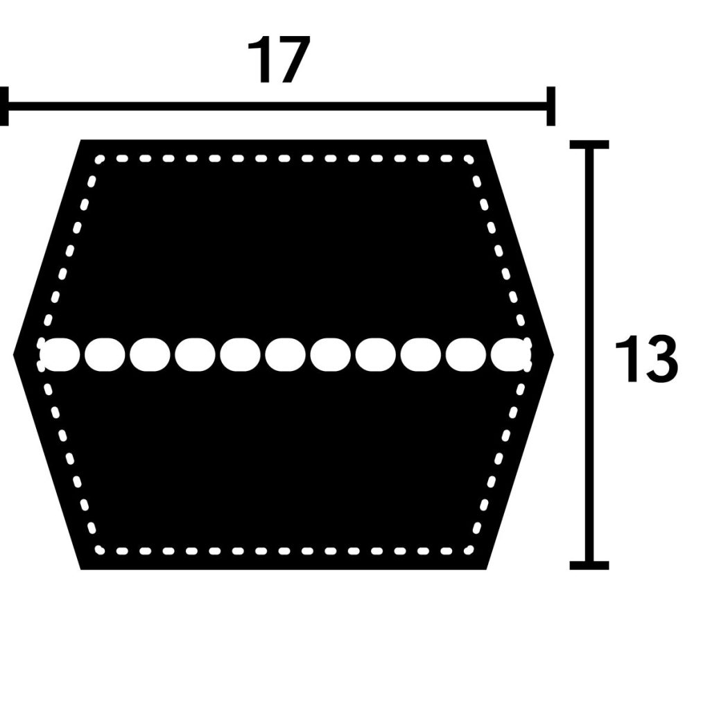 Dubultā V veida josta bb177 17×4570