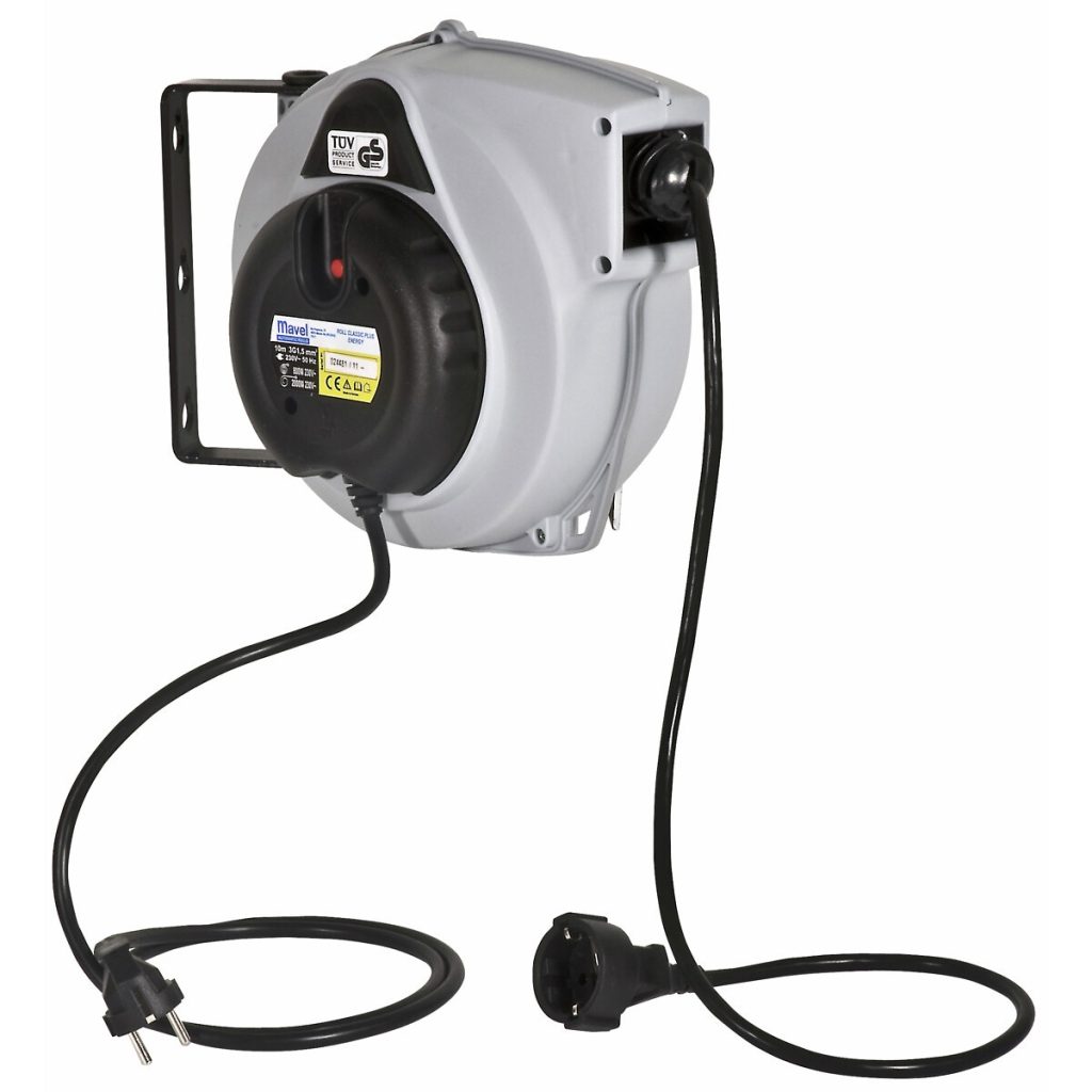 Izvelkamais kabeļa rullis 10 m pvc ip24