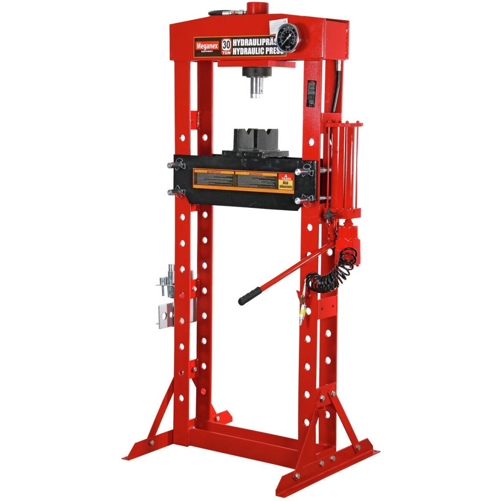 Hidrauliskā prese 30ton w.adapters pneumatic meganex