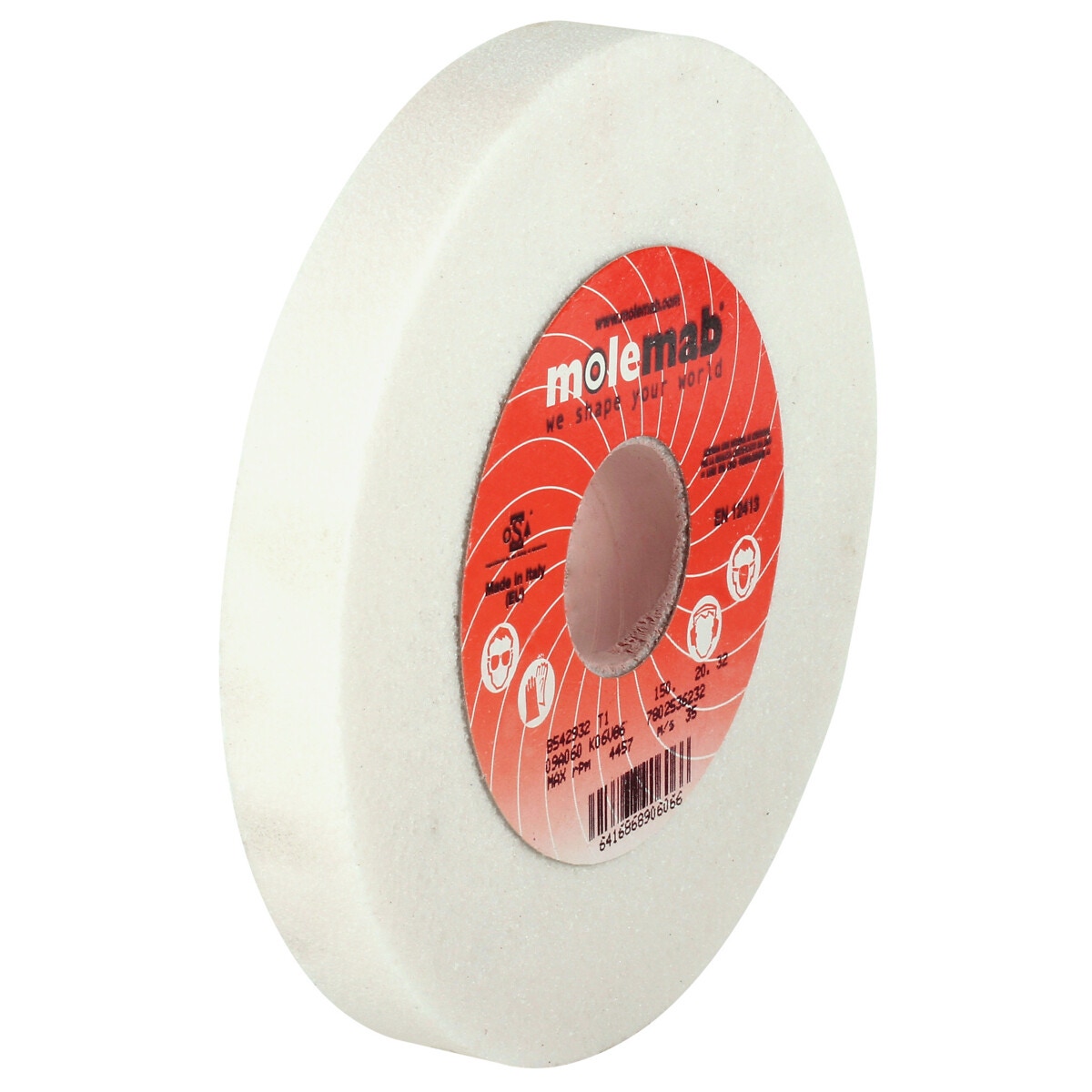 Slīpripa 150×20×32 mm G60, balts smirģelis
