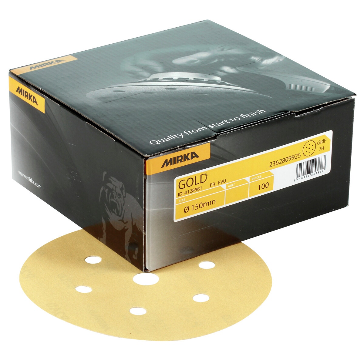 Slīpēšanas disks 150mm 6+1h p150 gold 100gab.
