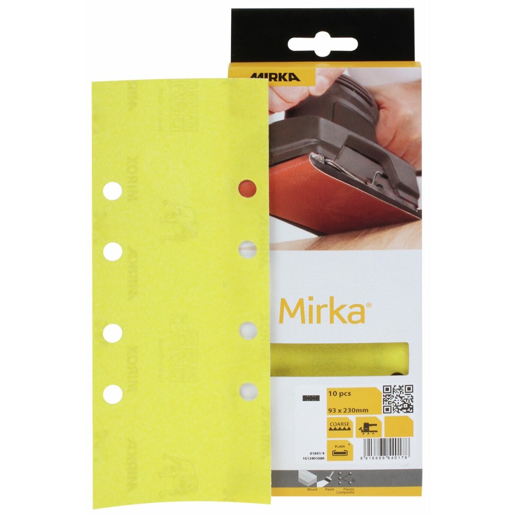 Smilšpapīrs 93x230mm 8h p80 dzeltens 10 gab.