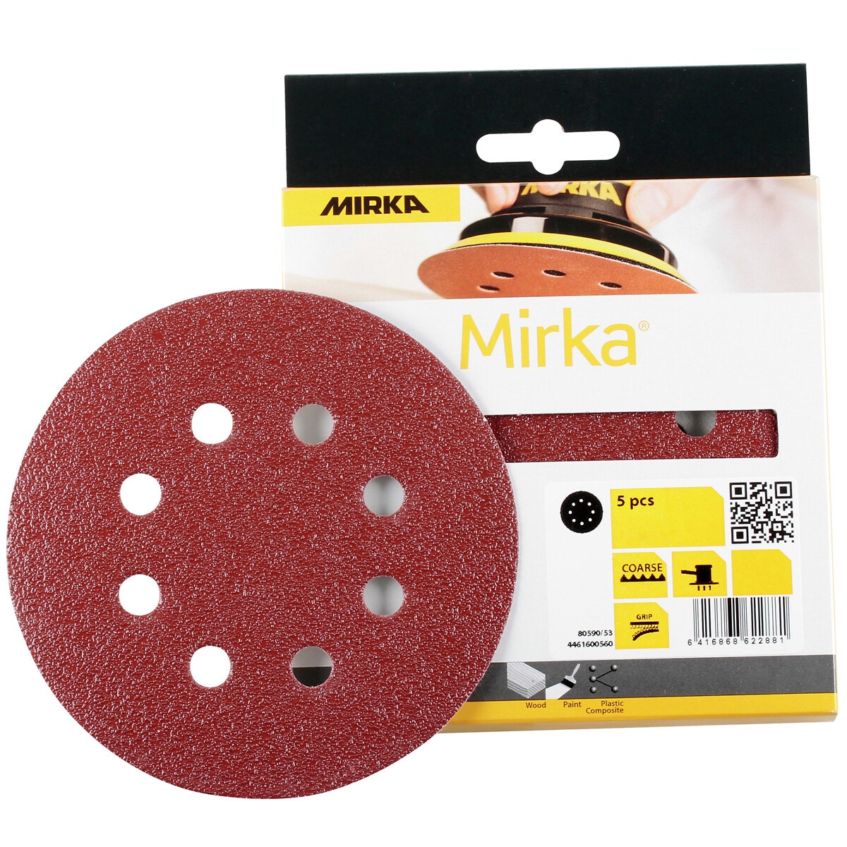 Slīpēšanas disks 125mm 8h p60 sarkans 5 gab.