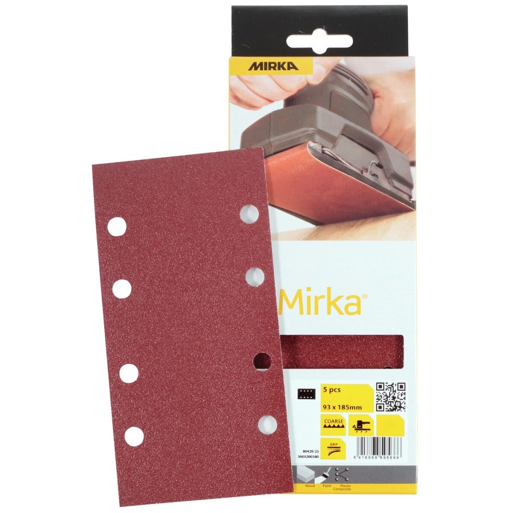 Smilšpapīrs 93x185mm 8h p60 5 gab.