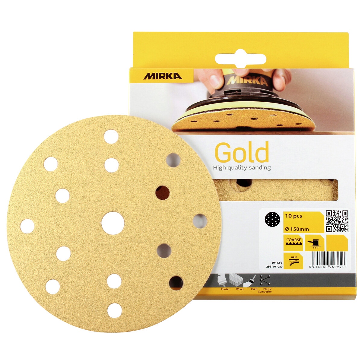 Slīpēšanas disks 150mm 15h p240 zelta 10gab.