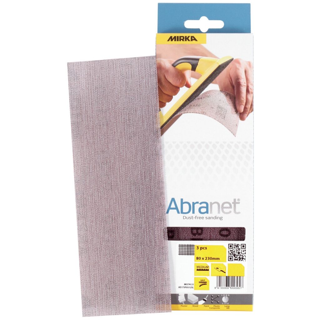Smilšpapīrs 80x230mm p120 abranet 3 gab.