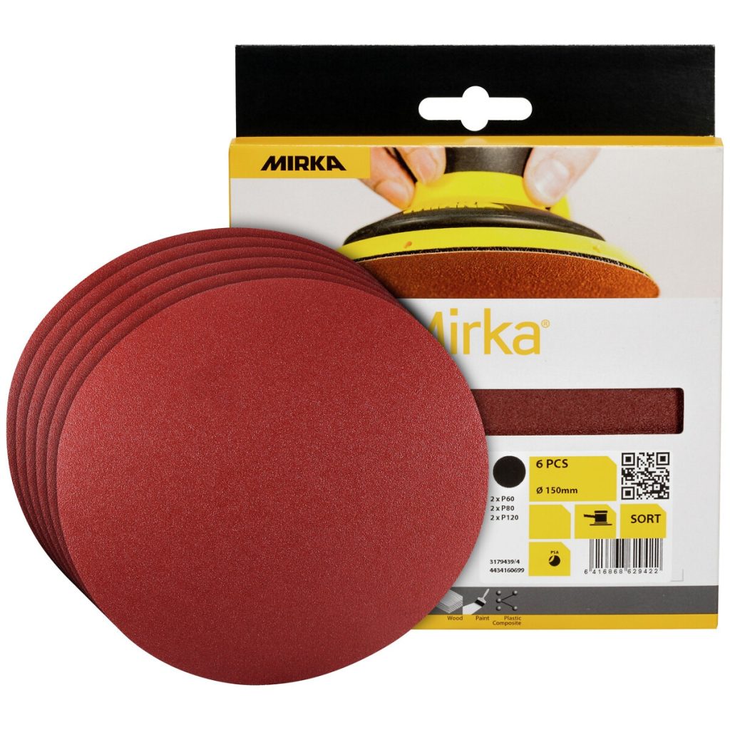 Slīpēšanas disks 150 mm sarkans līmes sortiments