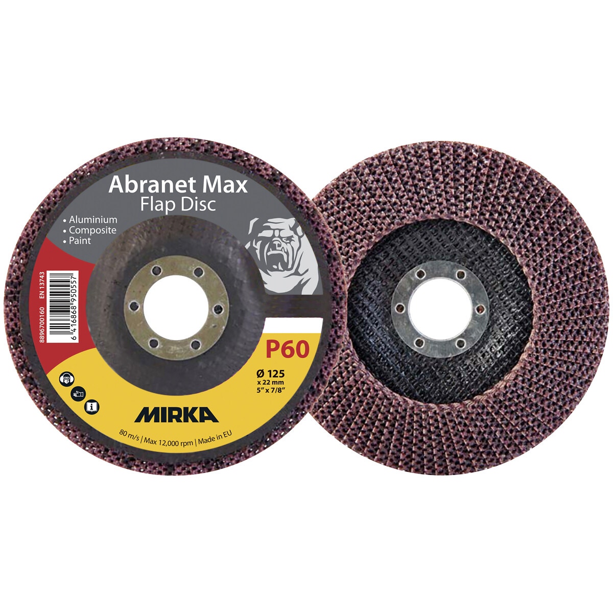 Lāpstiņu disks 125 mm abranet max p80
