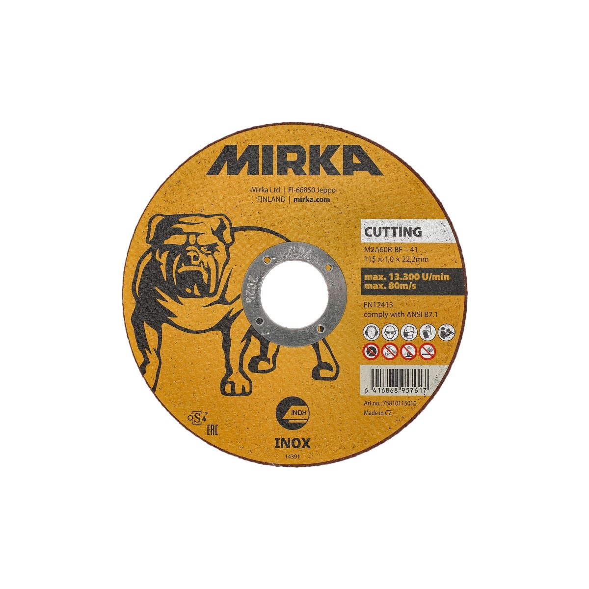 Griešanas ripa 115×1,0x22,2 mm inox